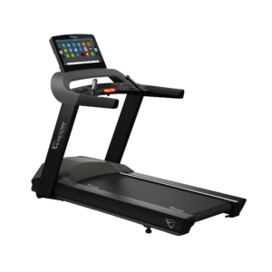 Esteira com tela touchscreen, ideal para treinos intensos em academias e espaços premium.