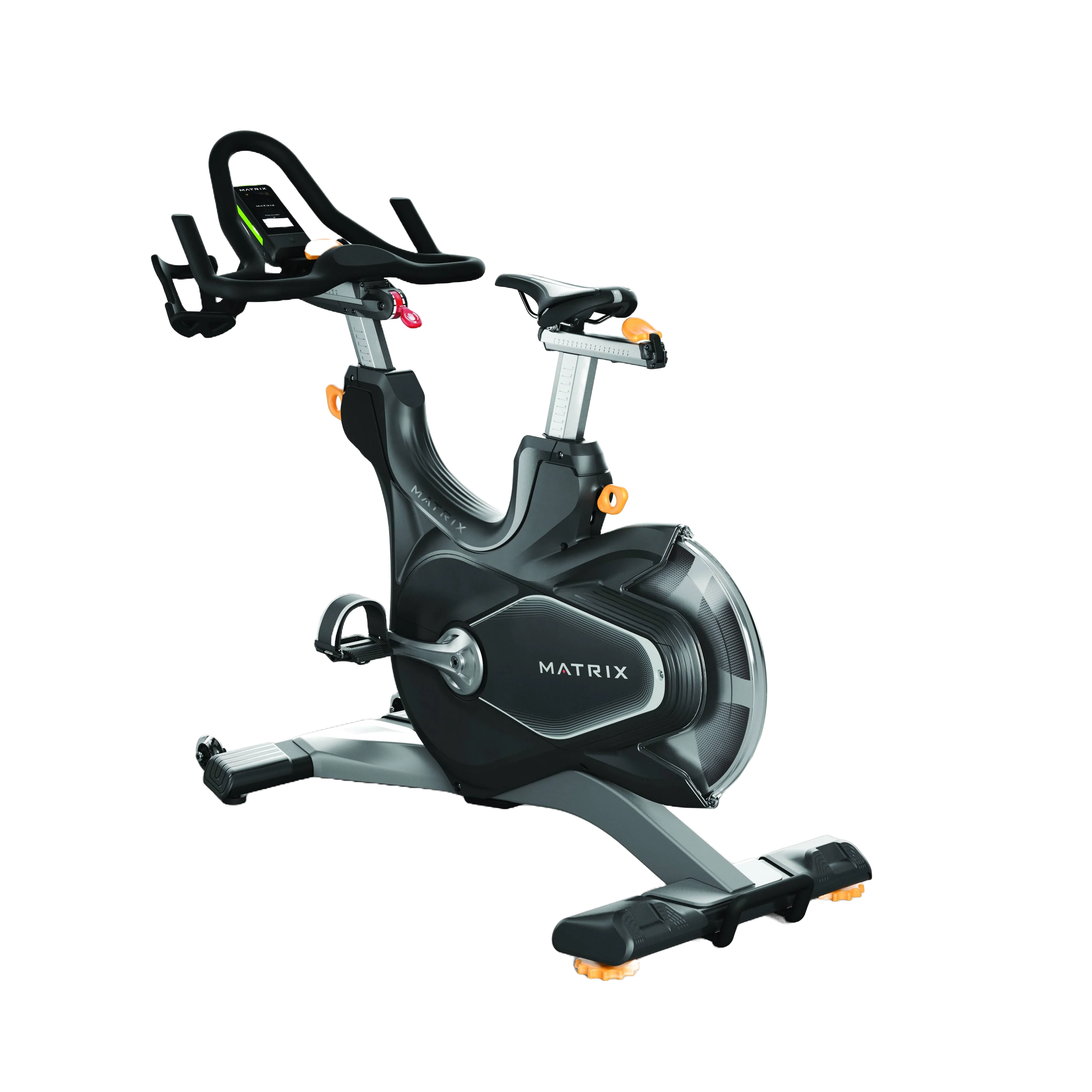 Bike de Spinning com ajuste ergonômico, design robusto e proteção da roda traseira para uso em academias
