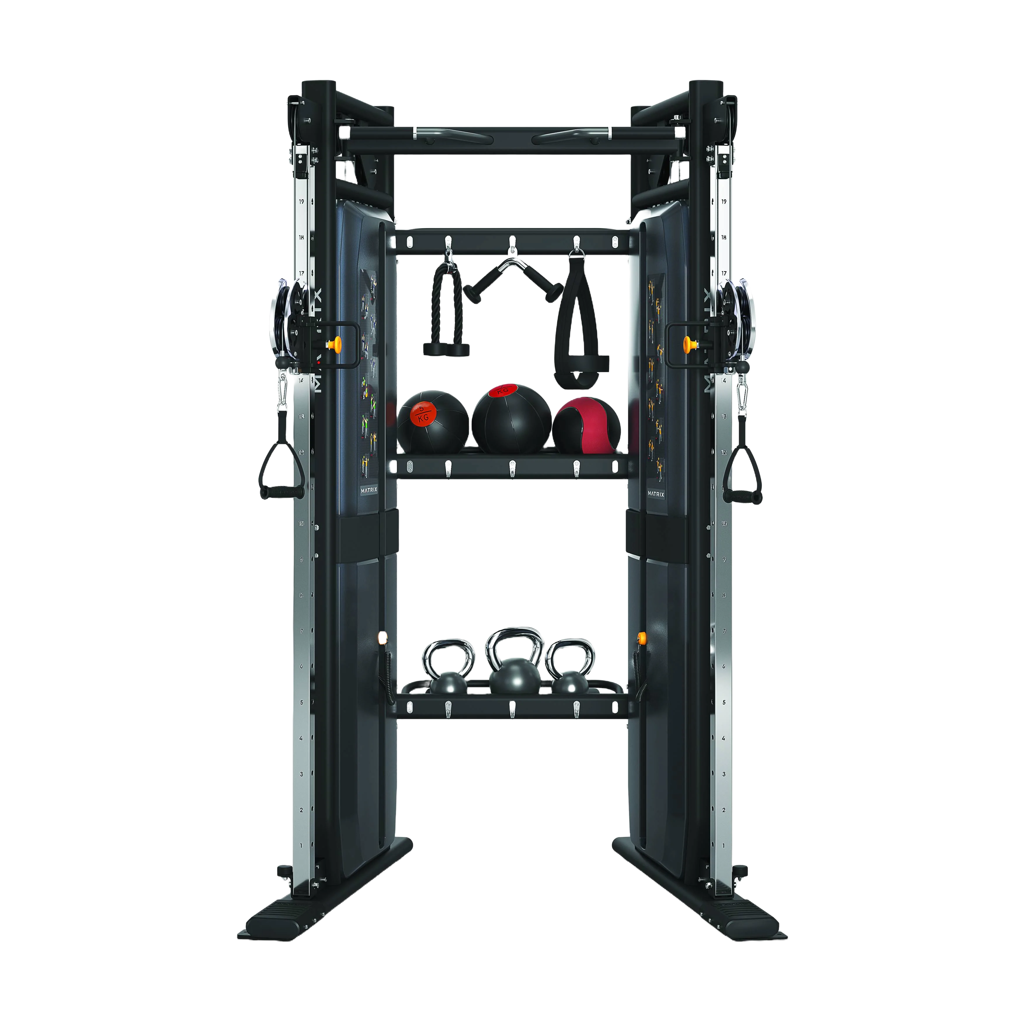 Estação de treino funcional com armazenamento de 30 polegadas, equipamento de treino funcional moderno e compacto