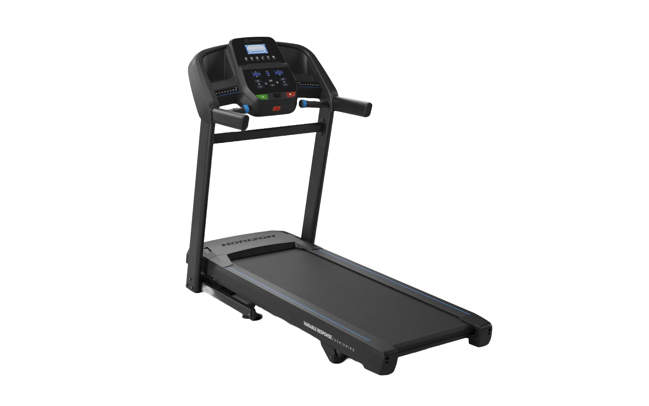 Esteira com base longa, ajuste de inclinação e controles fáceis nas laterais para treinos em casa