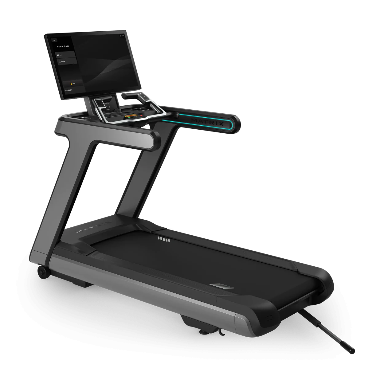 MX_ONYX treadmill 32in lever caster detail_side-angle-1250